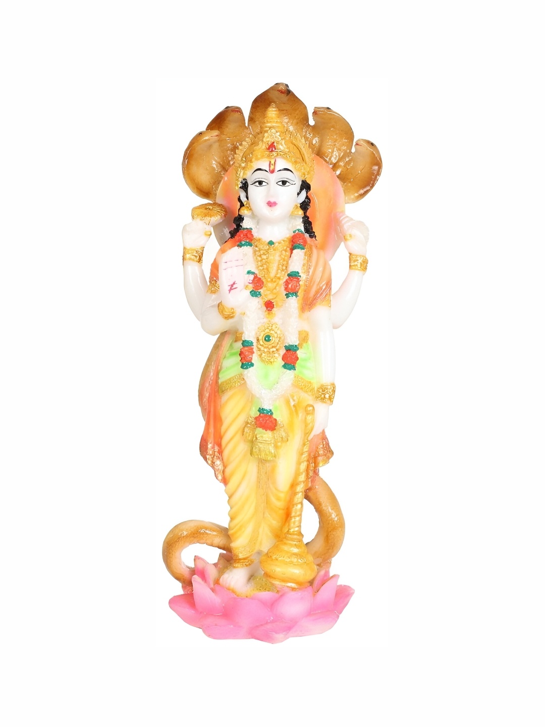 

krishnagallery1 White & Yellow Religious Marble Small Showpiece