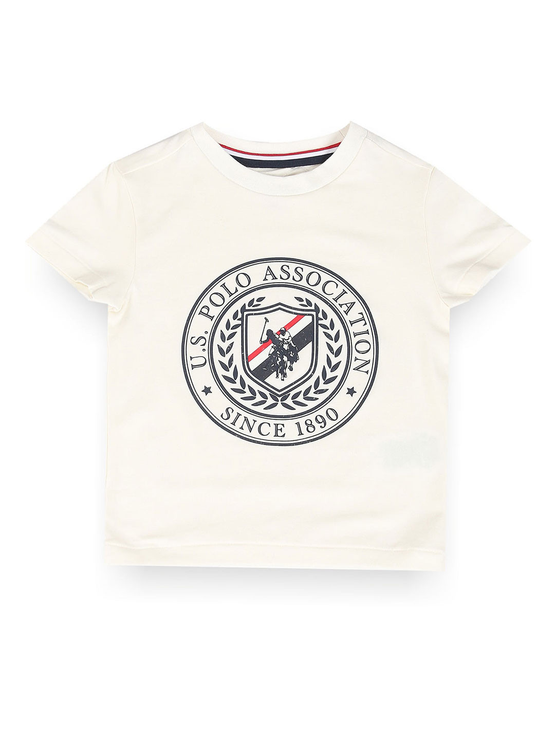 

U.S. Polo Assn. Kids Boys Brand Logo Printed Short Sleeves T-shirt, White