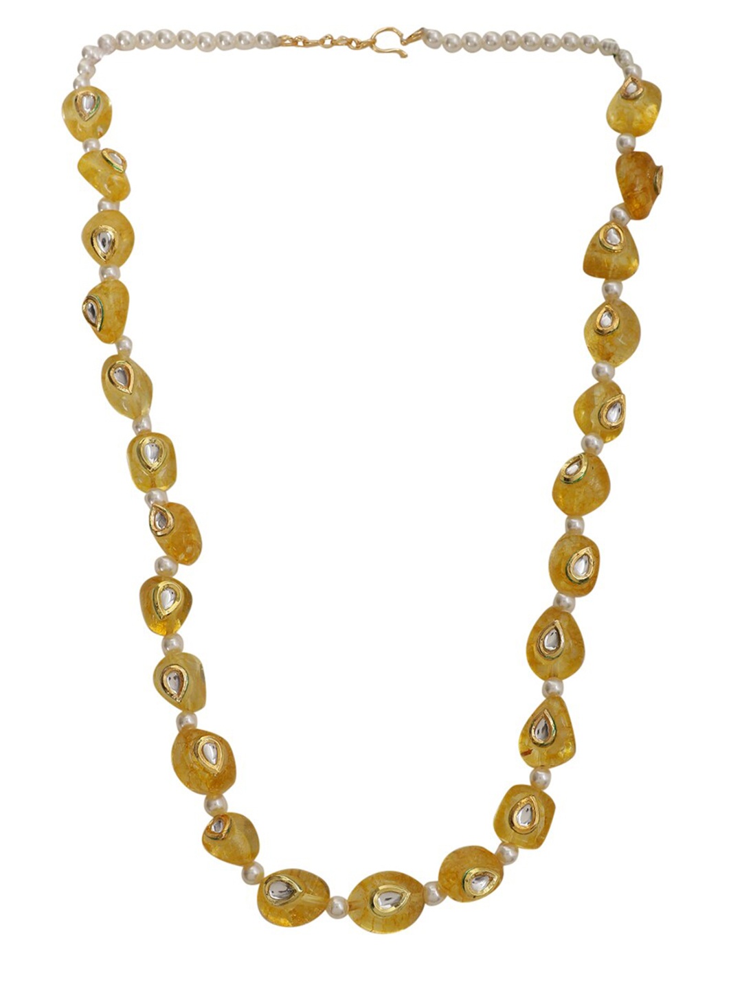 

XAGO Gold-Plated Brass Crystal-Studded & Beaded Necklace