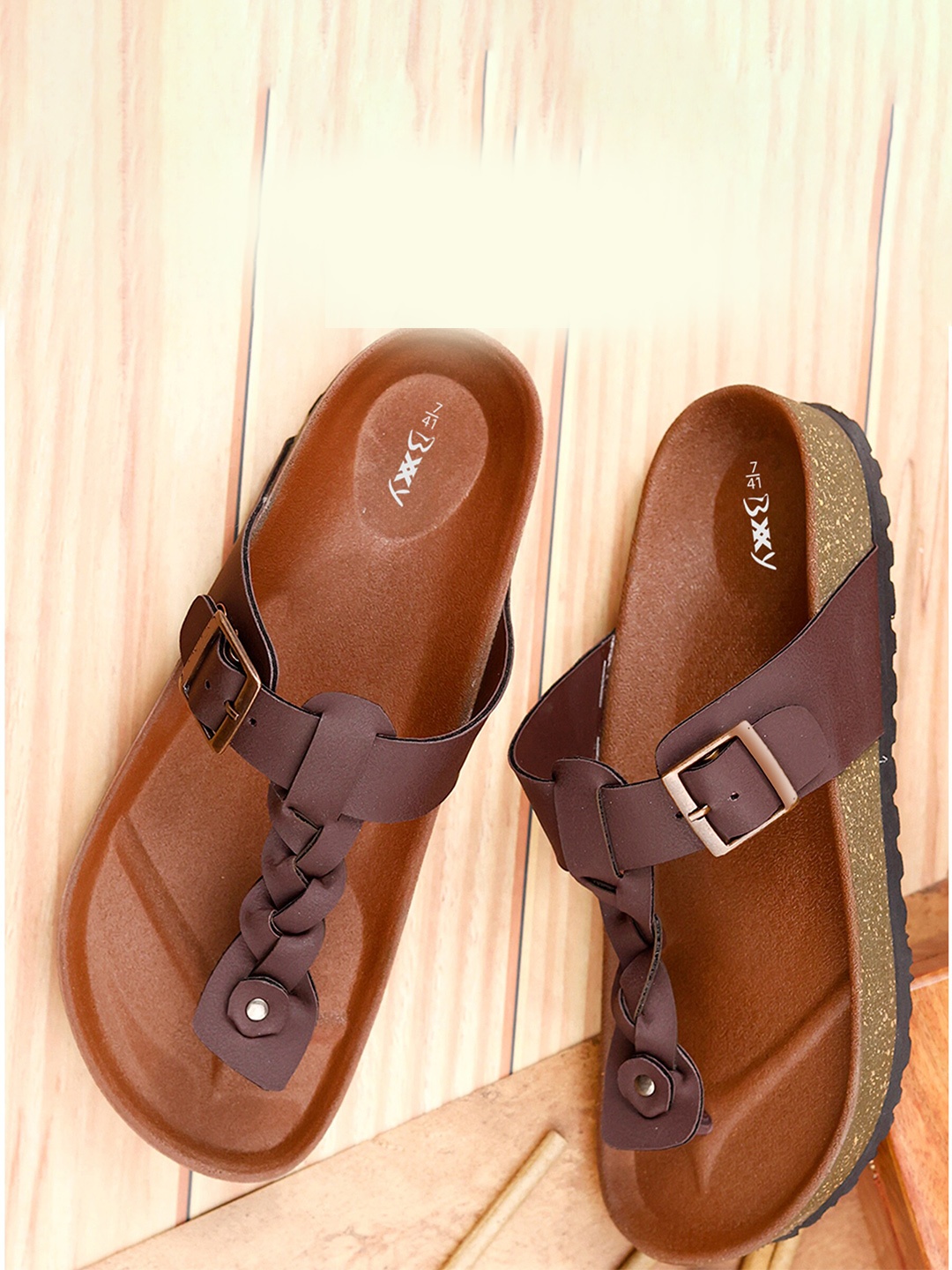 

Bxxy Men Comfort Sandals With Buckle, Brown