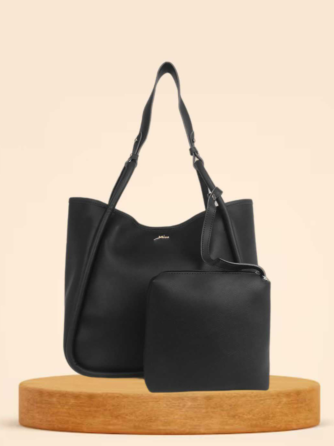 

yelloe Oversized Bucket Tote Bag, Black