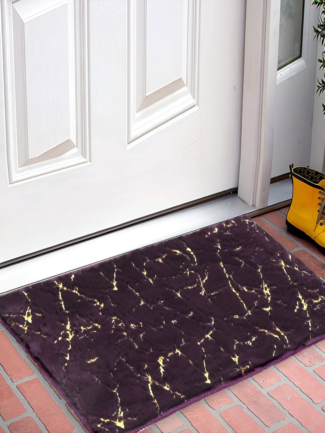 

FABINALIV Purple Abstract Anti Skid Doormat