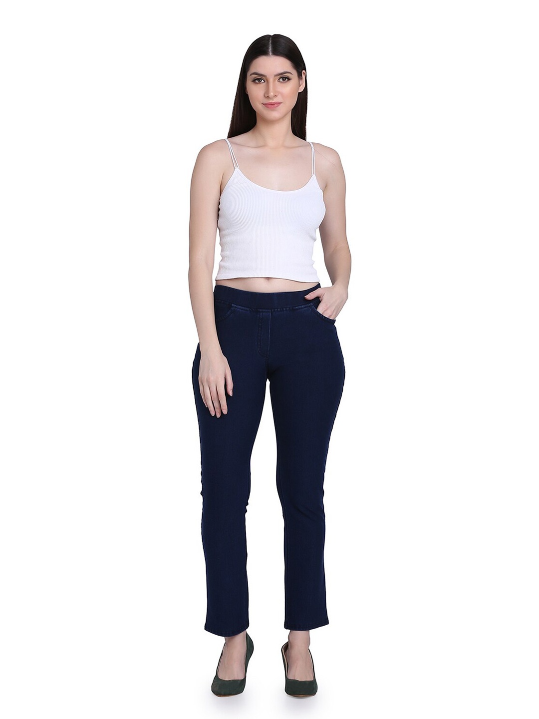 

SPIFFY Women Mid Rise Jeggings, Blue