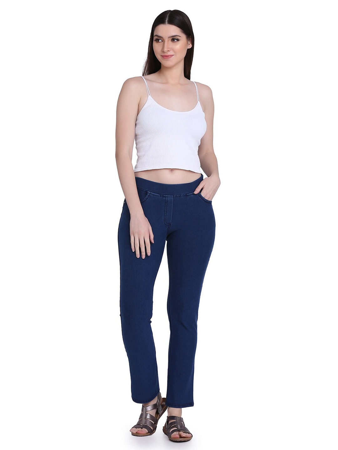 

SPIFFY Women Mid Rise Jeggings, Blue