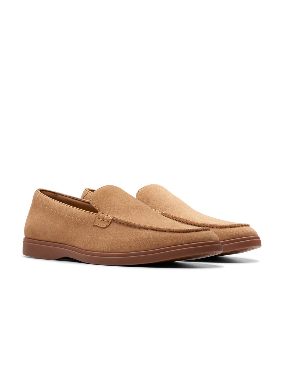 

Clarks Men Square Toe Suede Loafers, Tan