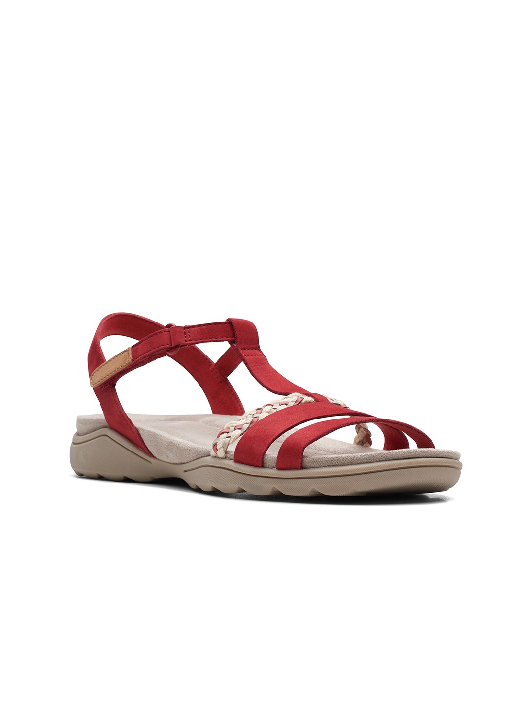 

Clarks Women Strappy Flats, Red