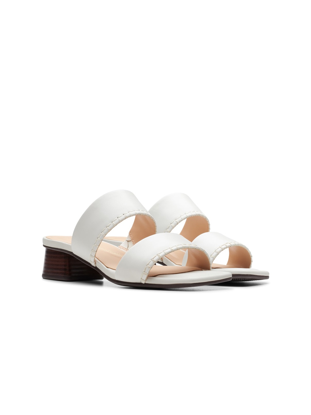 

Clarks Leather Block Heels, Off white