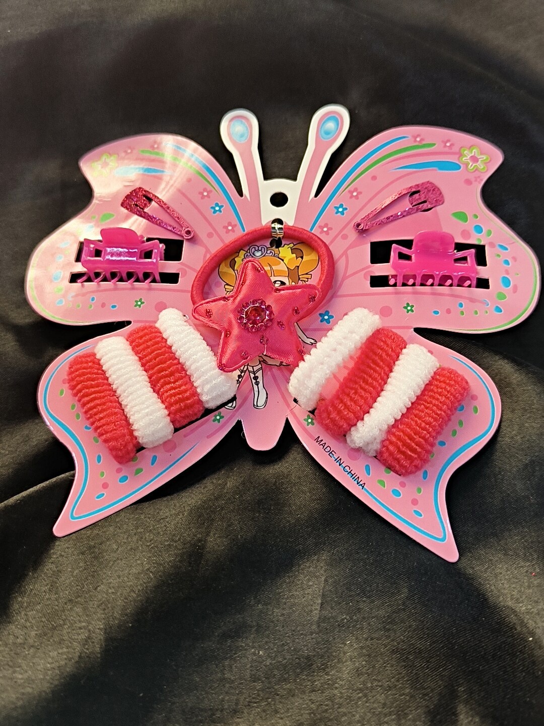 Proplady Kids Set Of 12 Embellished Hair Accessory Set, Pink