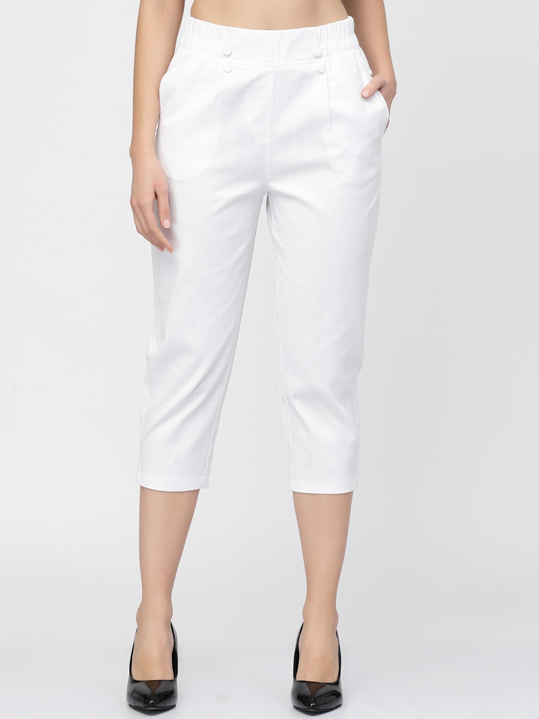 

Westwood Women Straight Fit High-Rise Easy Wash Linen Trousers, White