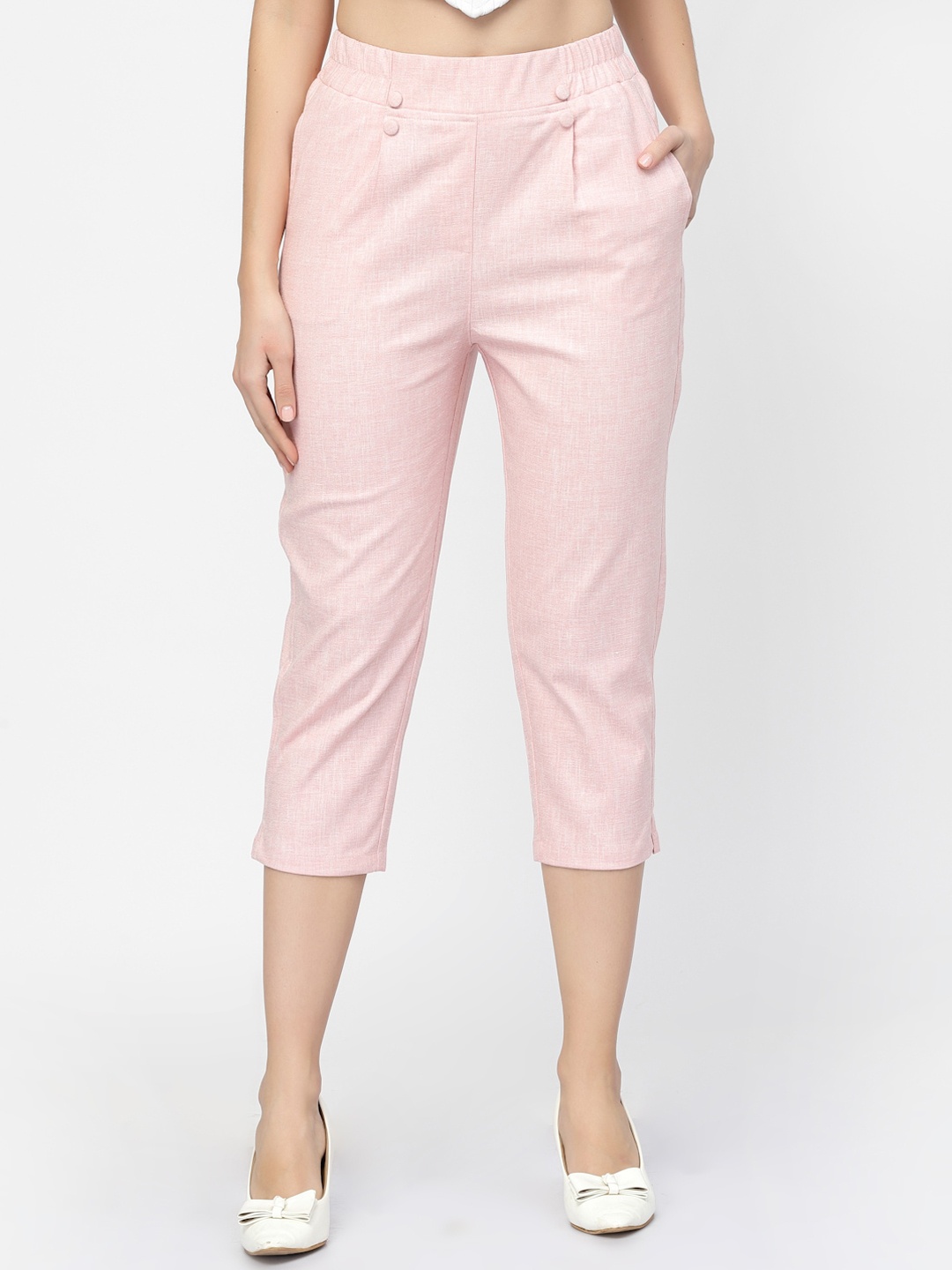 

Westwood Women Loose Fit High-Rise Easy Wash Pleated Trousers, Pink