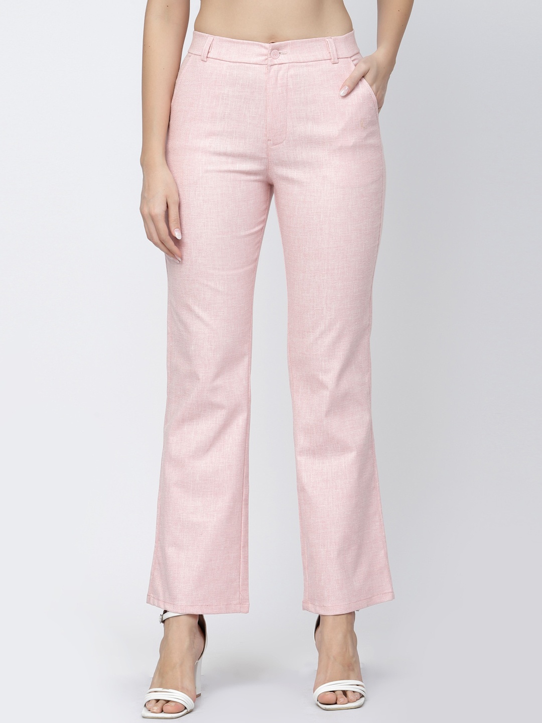 

Westwood Women Smart Loose Fit Easy Wash Parallel Trousers, Pink