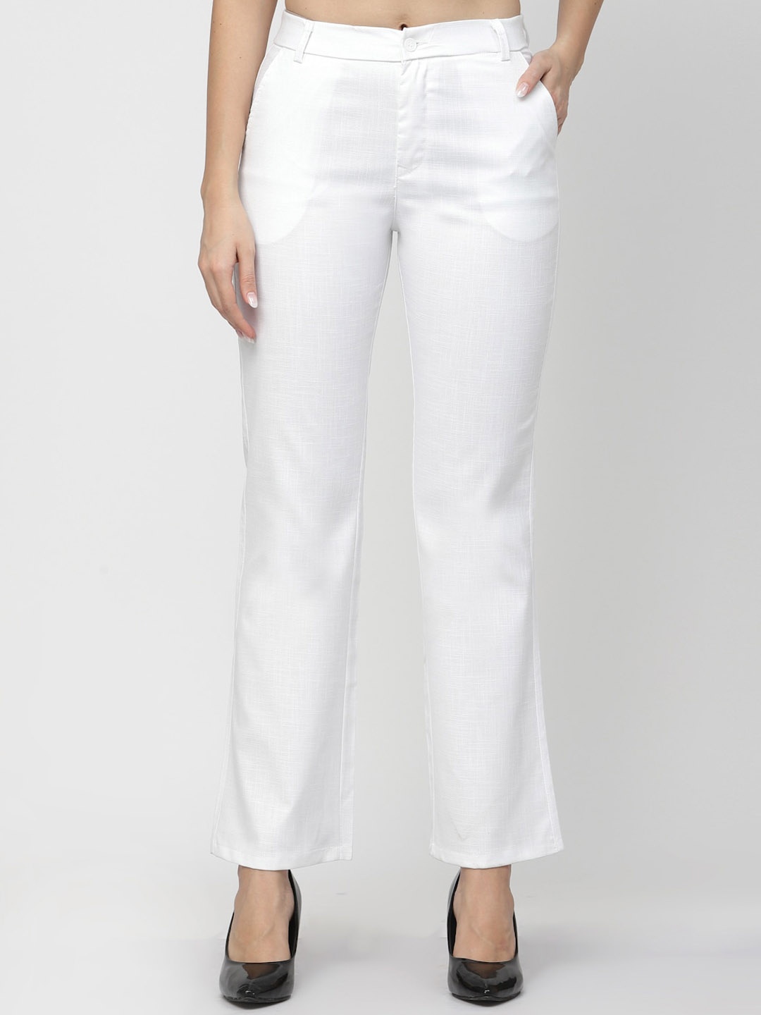 

Westwood Women Smart Loose Fit Easy Wash Parallel Trousers, White