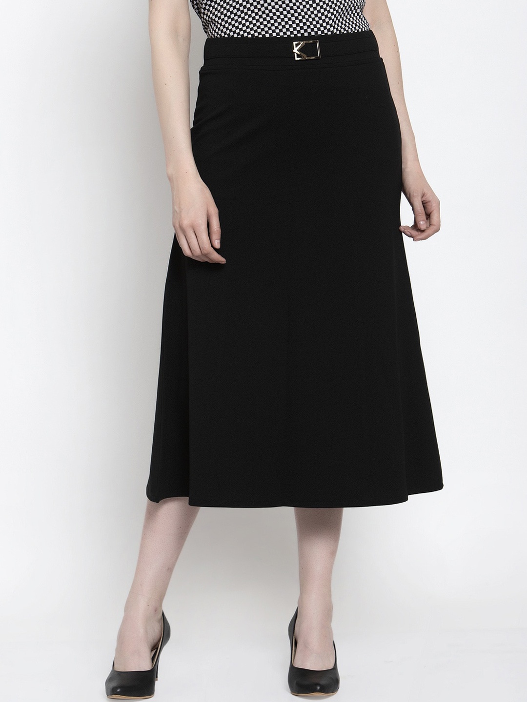 

Westwood A-line Flared Midi Corduroy Skirt, Black