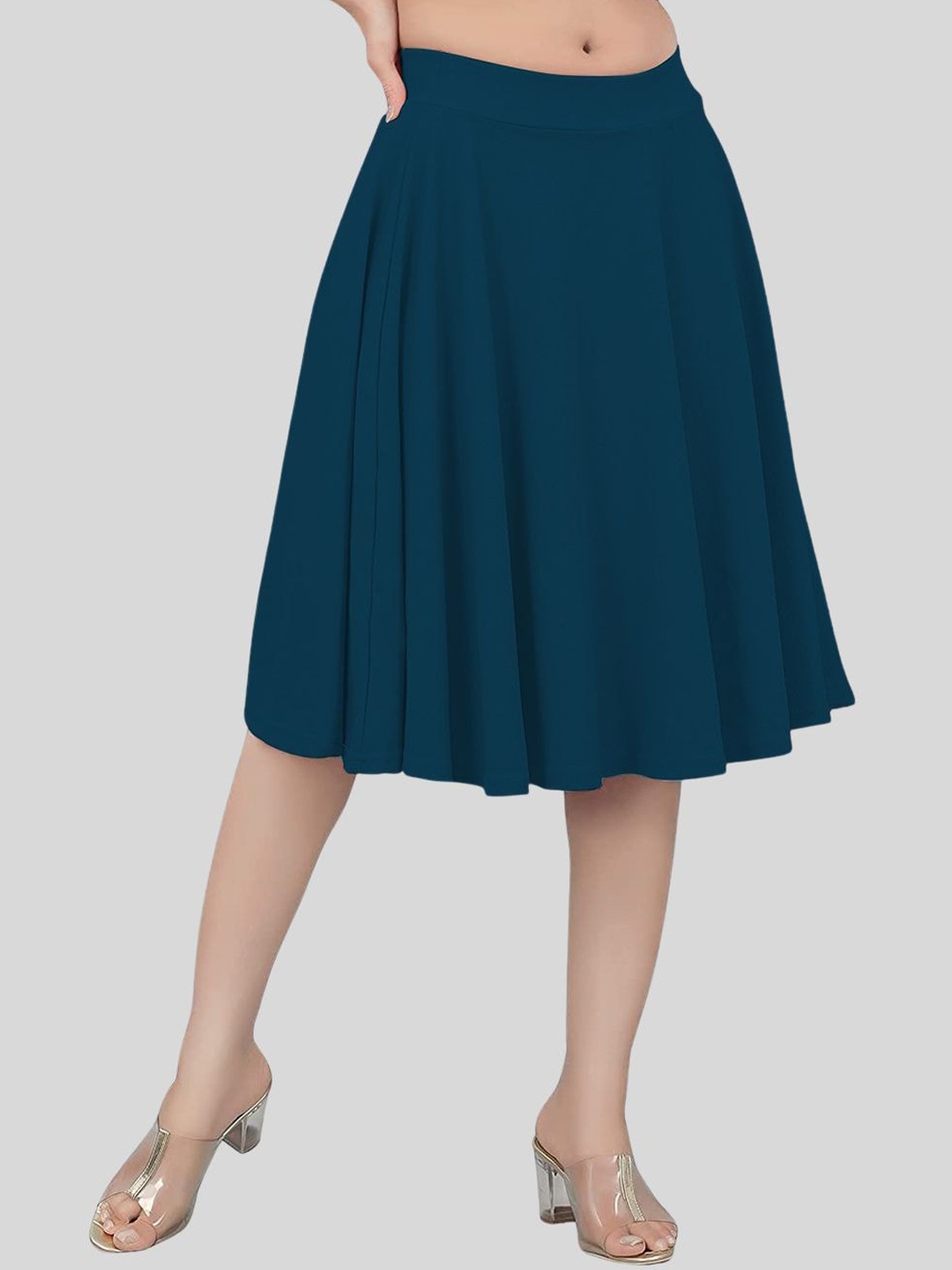 

BAESD Flared Knee Length Skirt, Teal