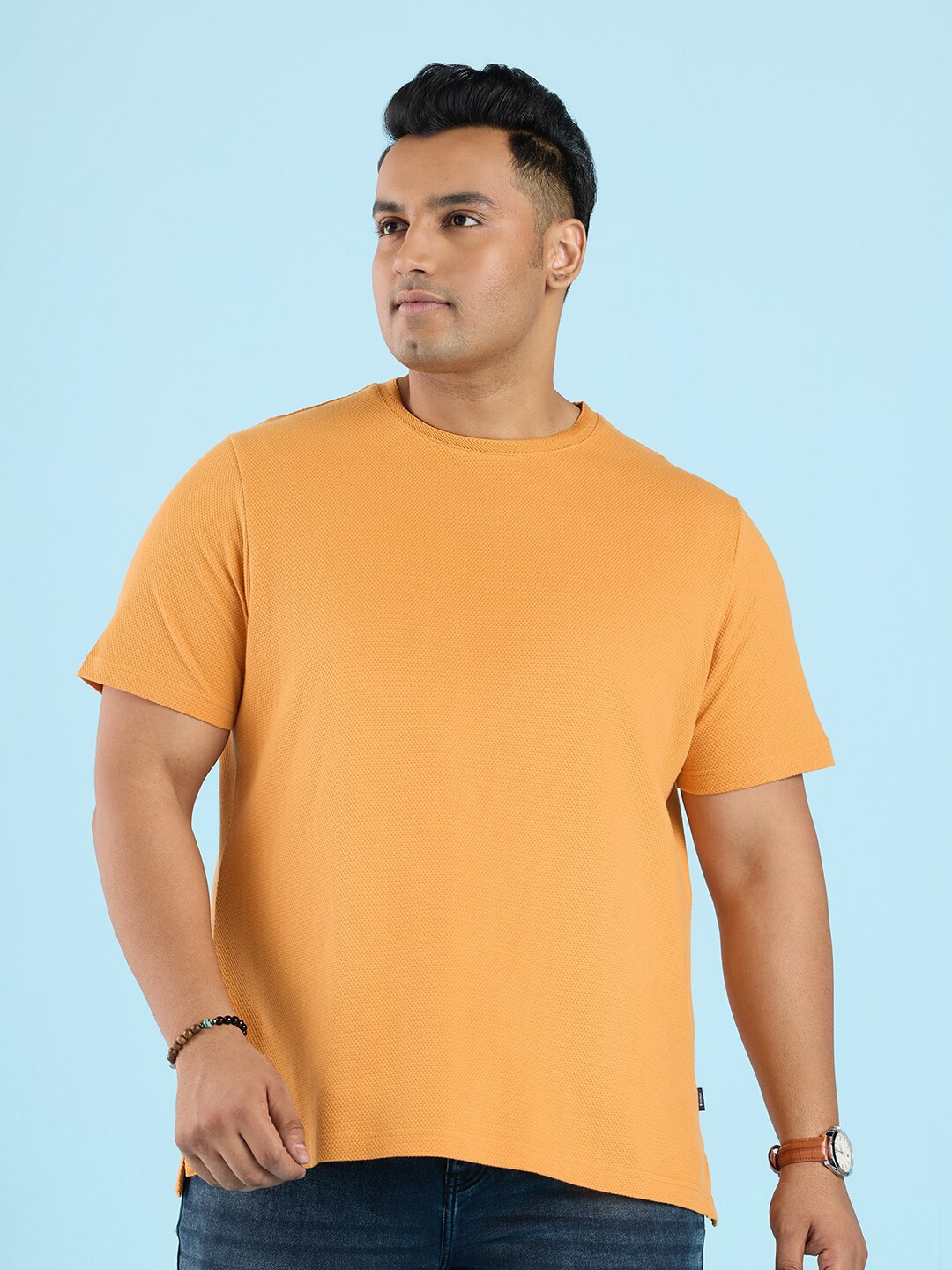 

Big Hello - The Plus Life Round Neck Cotton T-shirt, Mustard