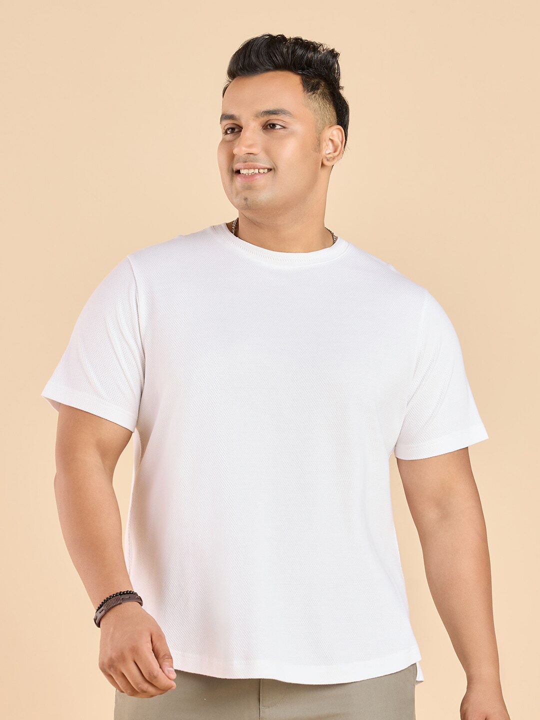 

Big Hello - The Plus Life Round Neck Cotton T-shirt, White