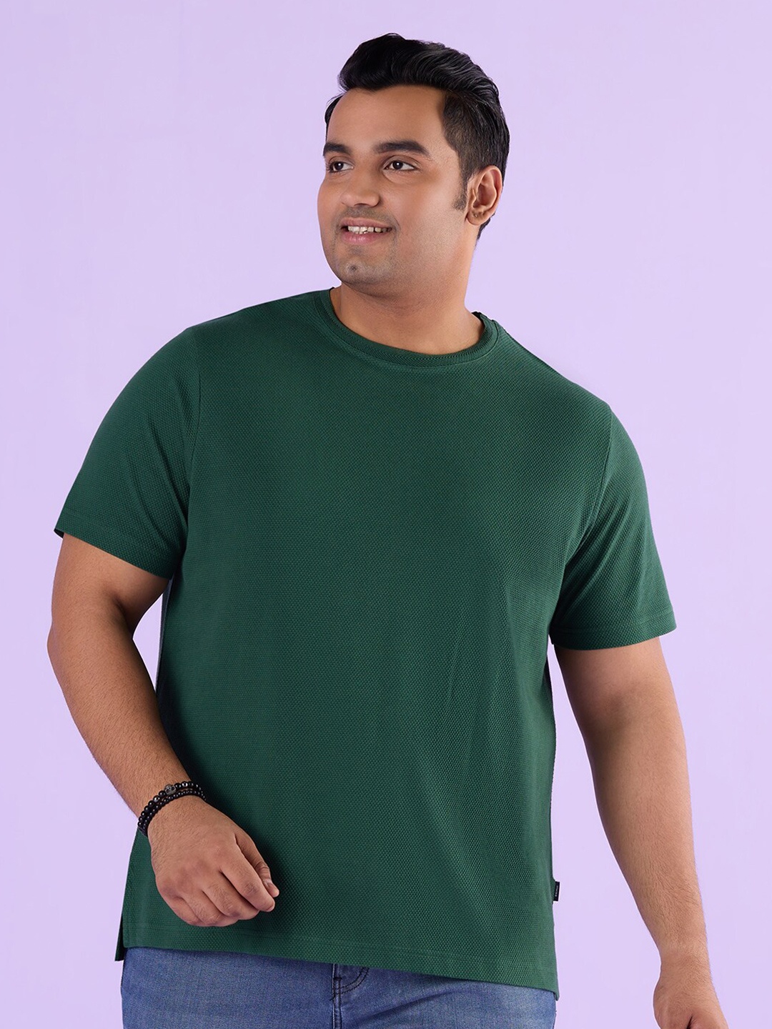 

Big Hello - The Plus Life Round Neck Short Sleeves Cotton Regular T-shirt, Olive