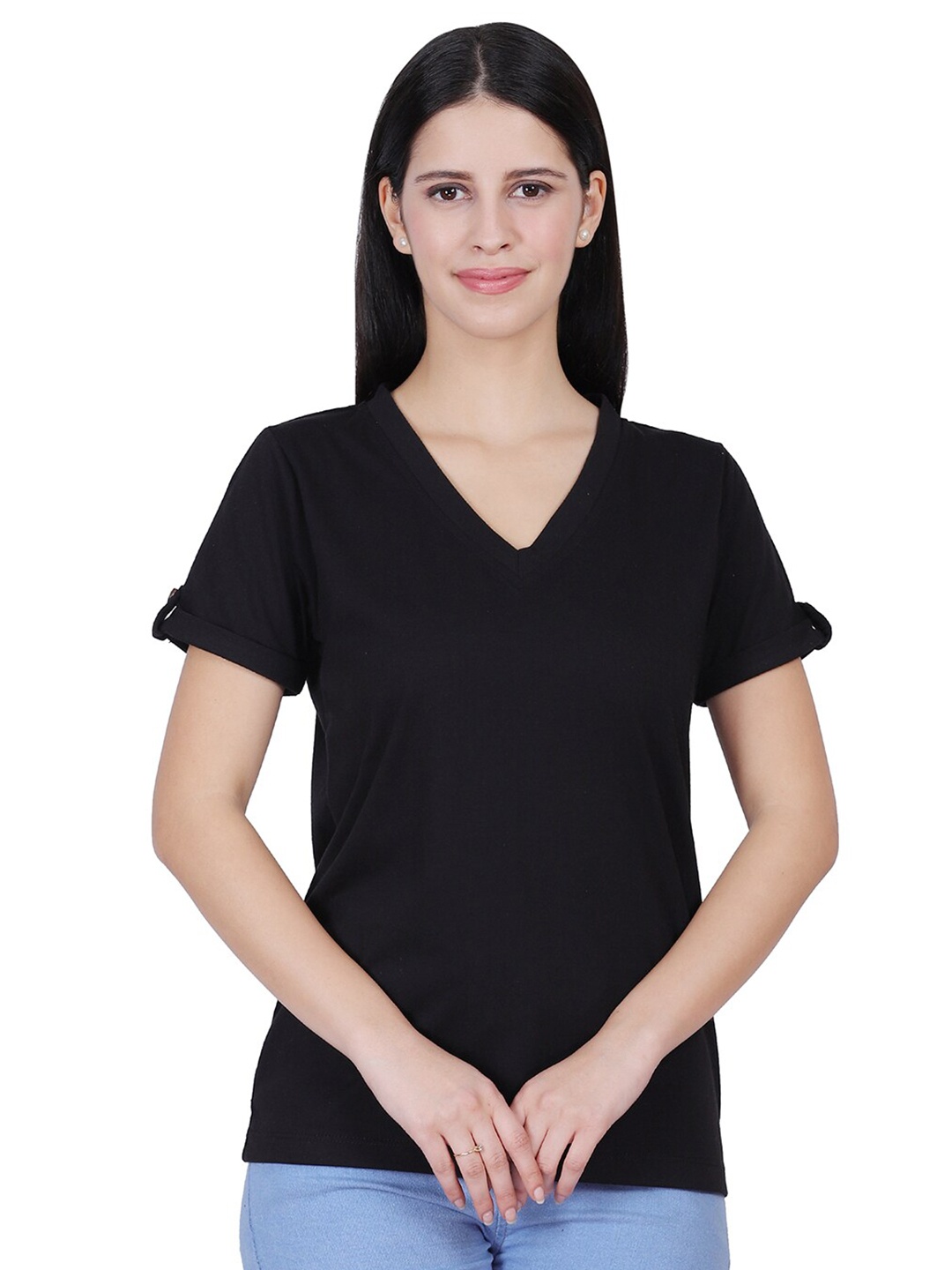 

BAESD V-Neck Cotton T-shirt, Black
