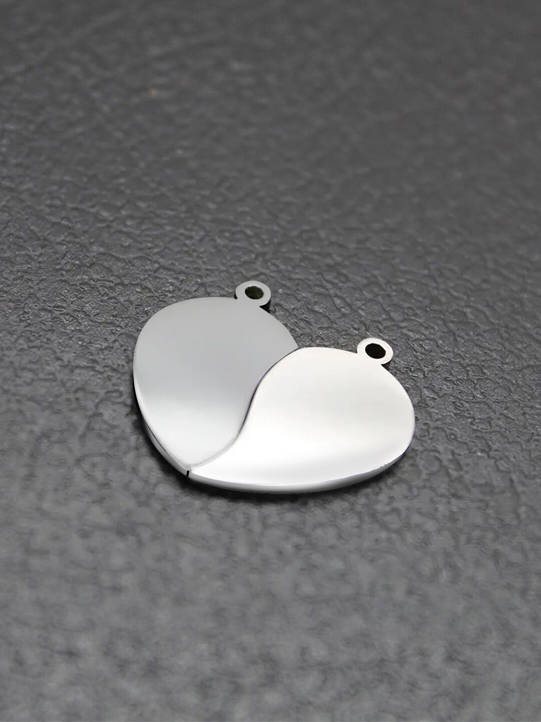 Peora Silver-Plated Heart Shaped Couple Pendants