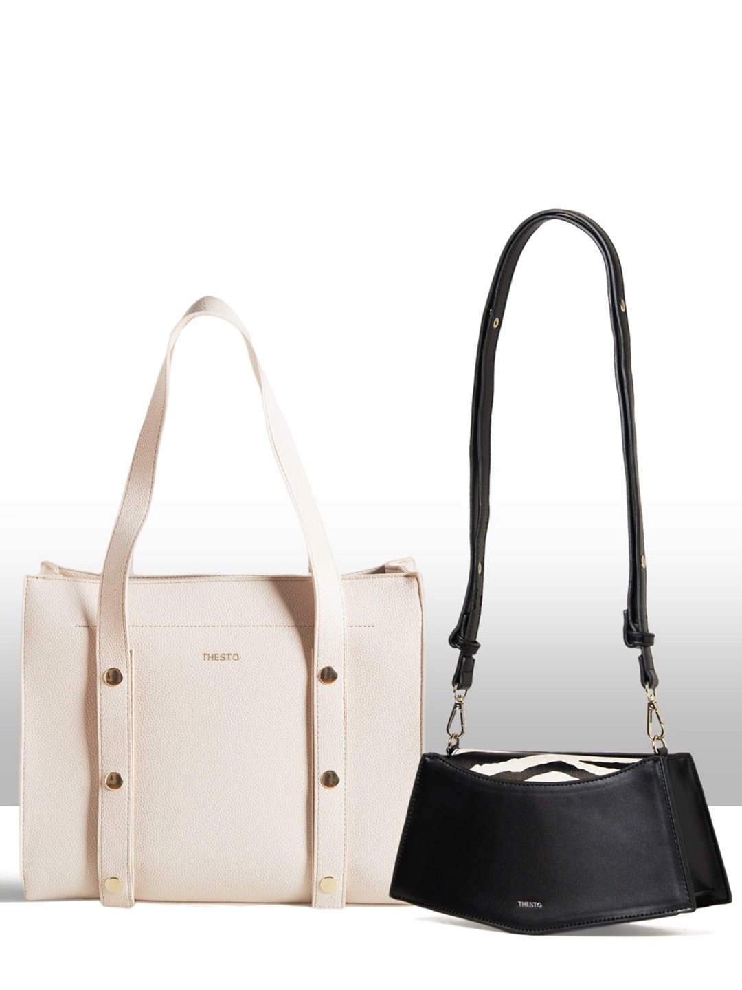 

THESTO Set Of 2 Structured Handbags, Black