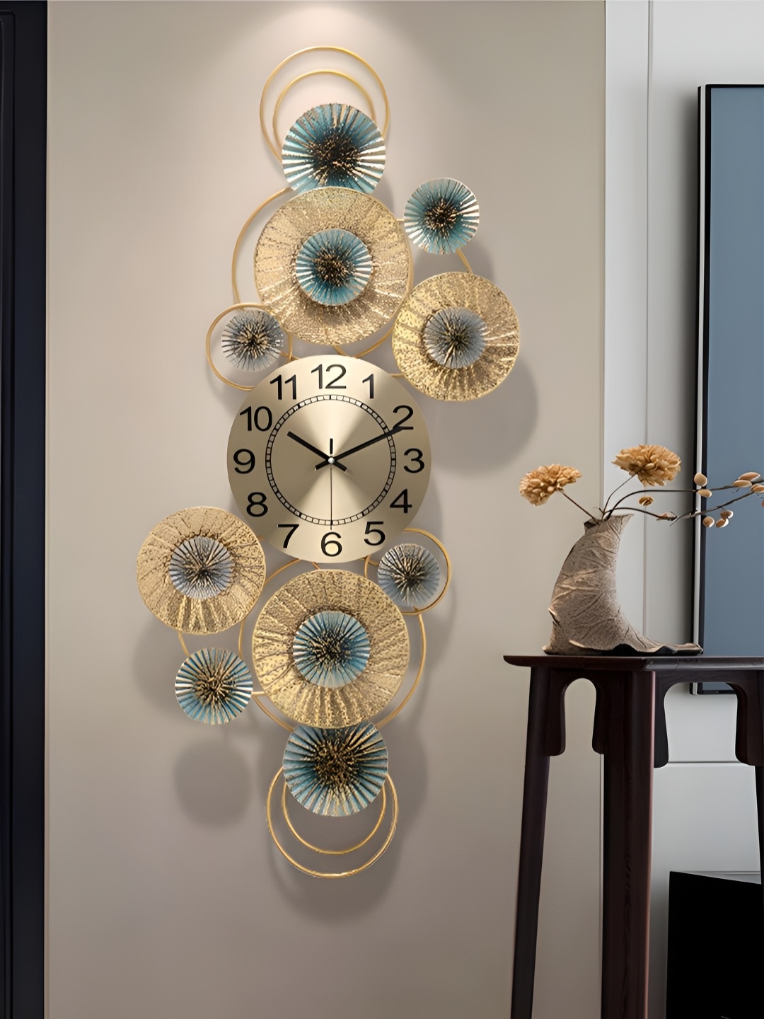 

The Art House Blue & Black Textured Traditional Wall Clock