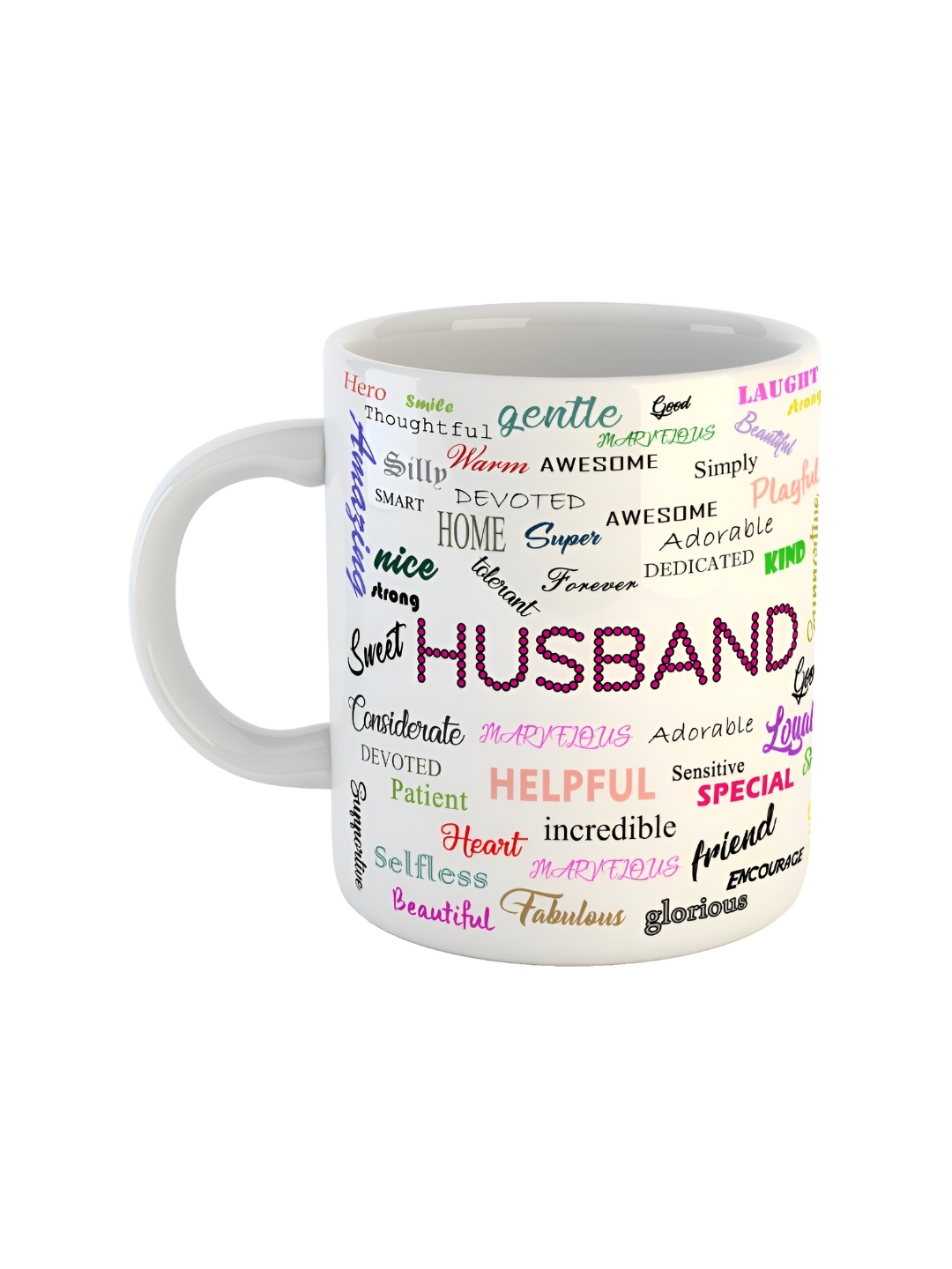 ARTBUG White Printed Ceramic Glossy Mug 350 ml