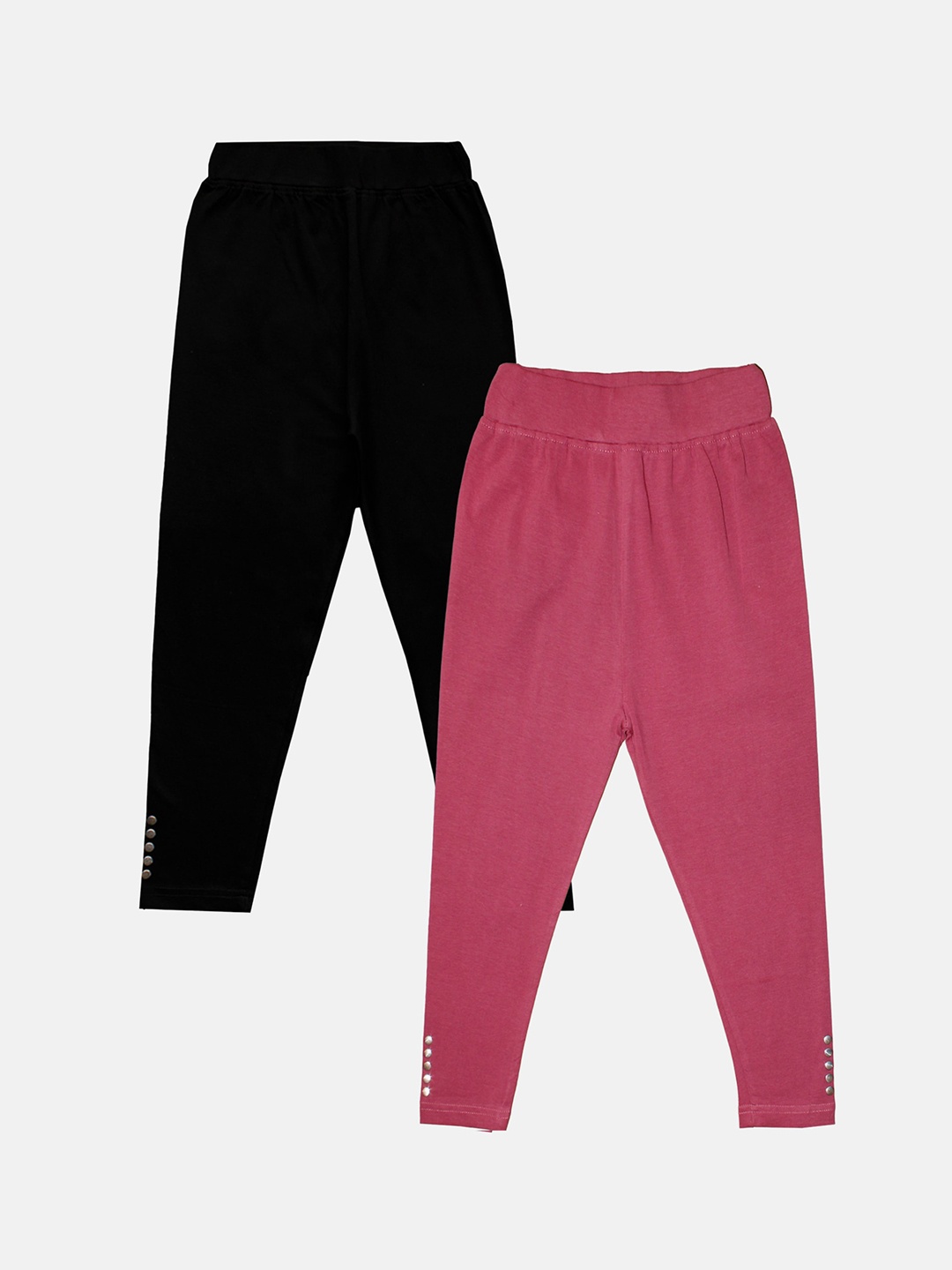 

KiddoPanti Girls Pack Of 2 Capri Length Leggings, Black