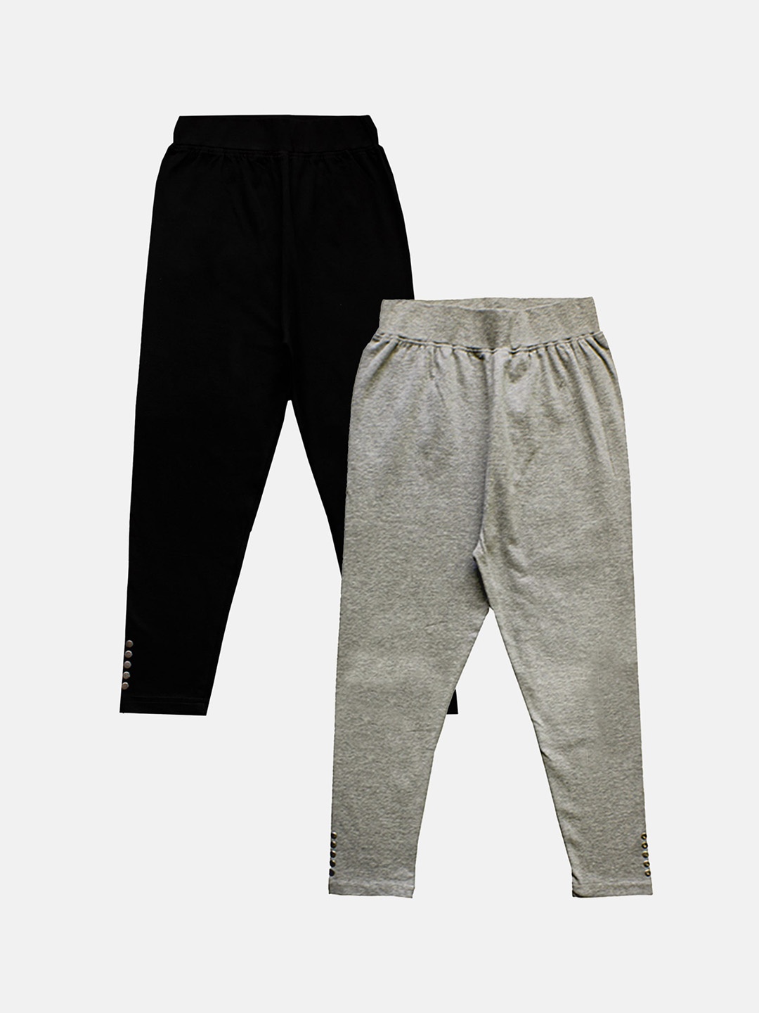 

KiddoPanti Girls Pack Of 2 Capri Length Leggings, Black