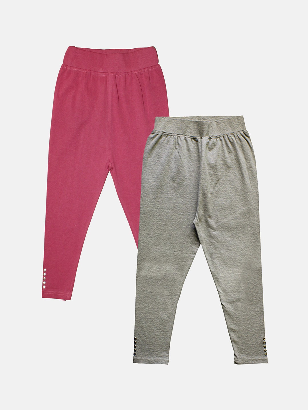 

KiddoPanti Girls Pack Of 2 Capri Length Leggings, Burgundy