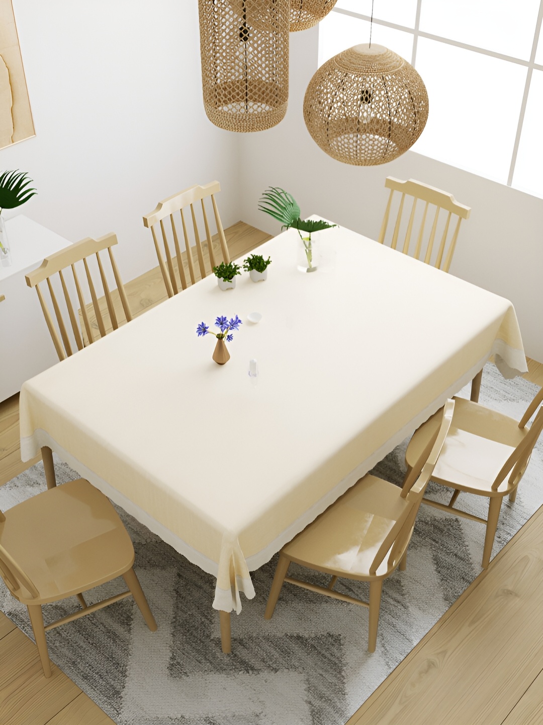 

Aura Yellow & White Waterproof 6 Seater Table Cover