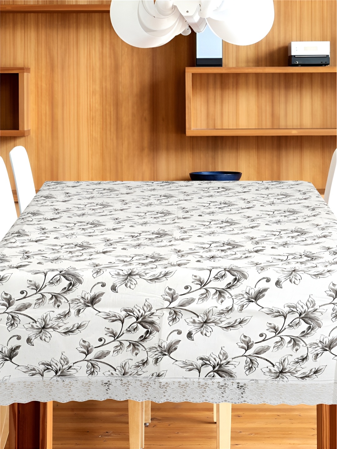 

Aura White & Grey Floral Waterproof 6 Seater Table Cover