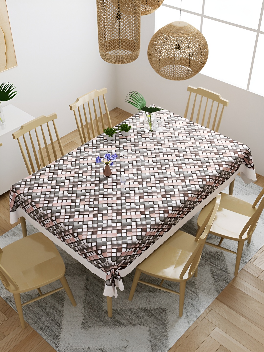 

Aura Black & Brown Geometric Waterproof 6 Seater Table Cover