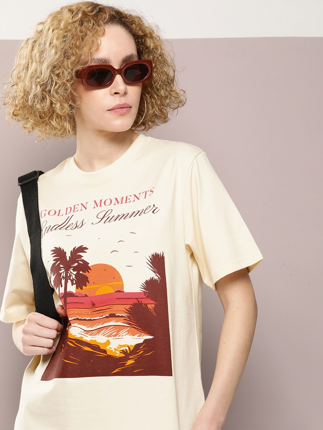 DILLINGER Graphic Printed Oversized Pure Cotton T-shirt, Off white