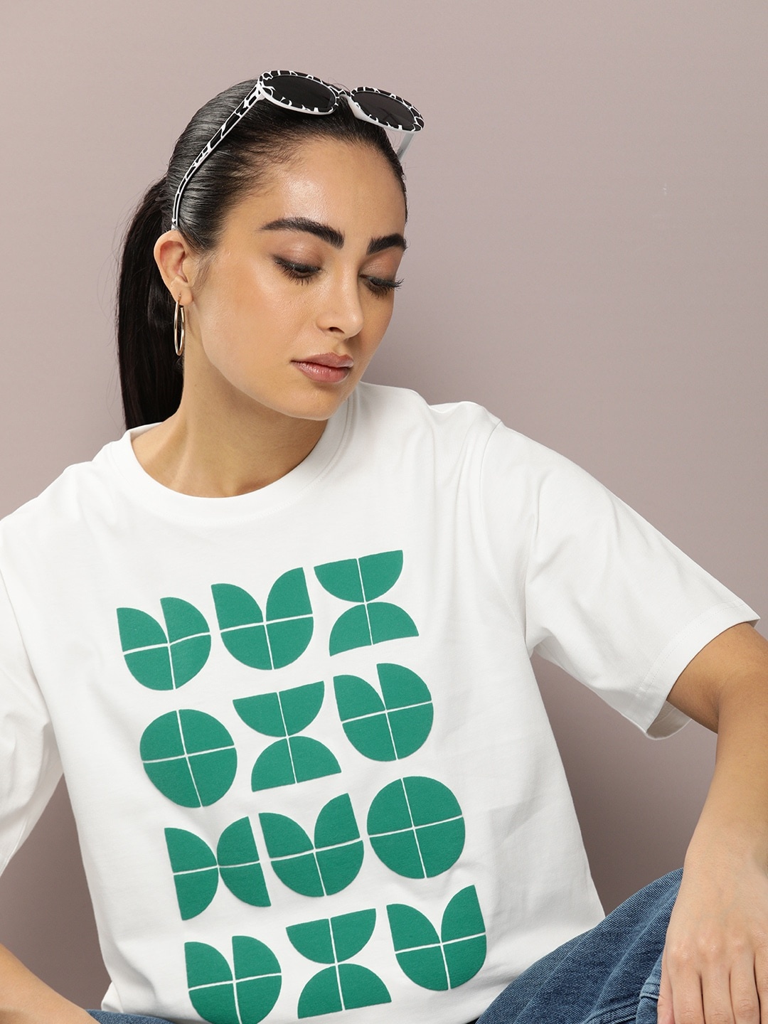 

DILLINGER Graphic Printed Oversized Embossed Pure Cotton T-shirt, Off white