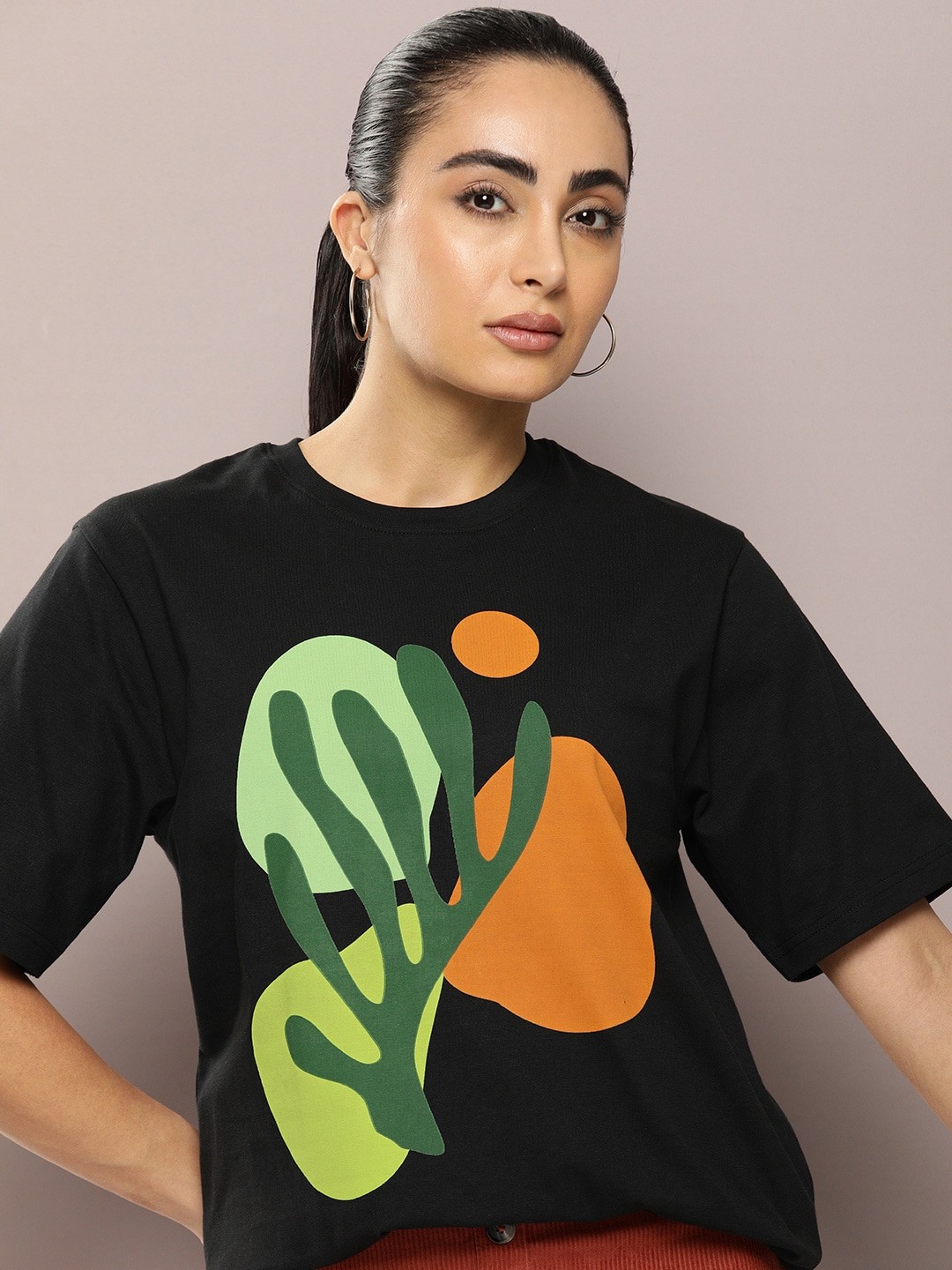 

DILLINGER Graphic Printed Oversized Pure Cotton T-shirt, Black