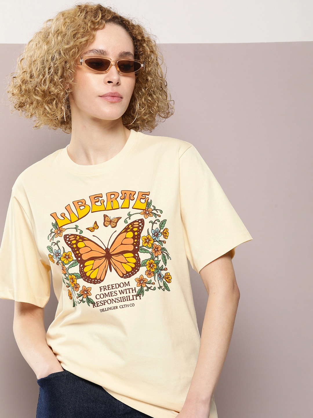 

DILLINGER Graphic Printed Oversized Pure Cotton T-shirt, Off white