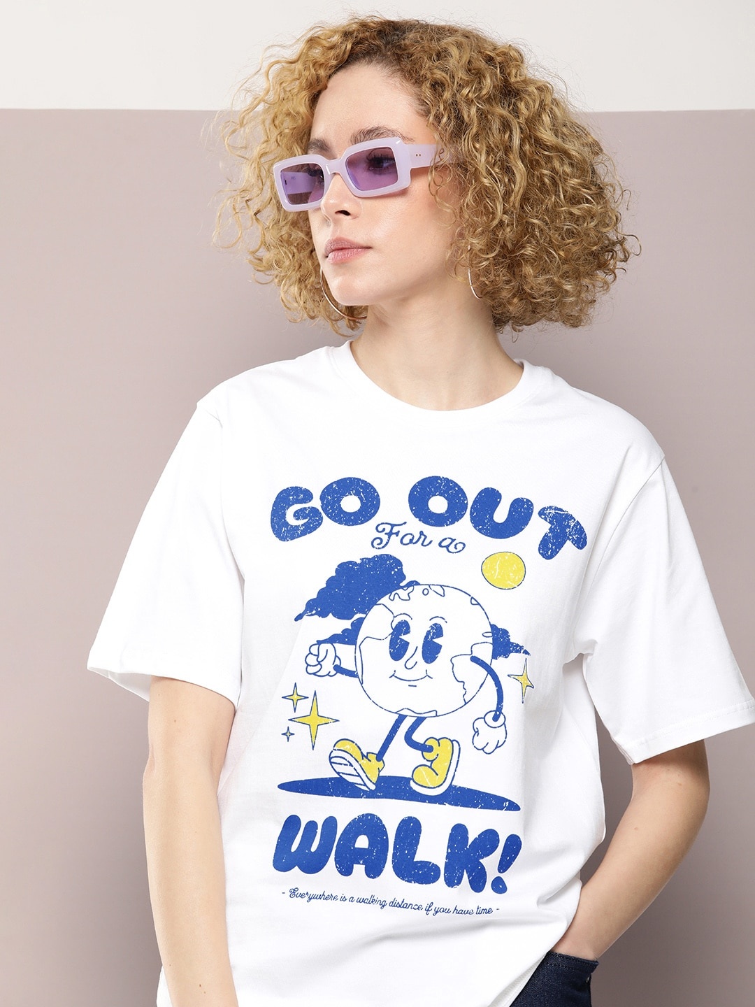 

DILLINGER Graphic Printed Oversized Pure Cotton T-shirt, White