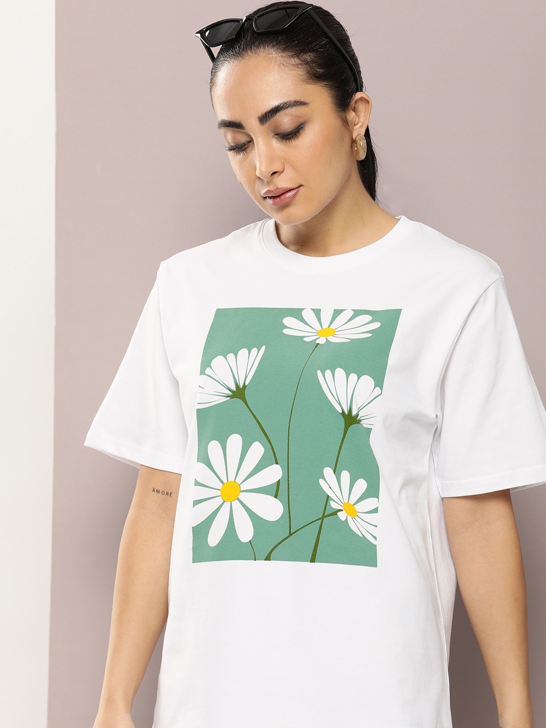 DILLINGER Graphic Printed Oversized Pure Cotton T-Shirt, White