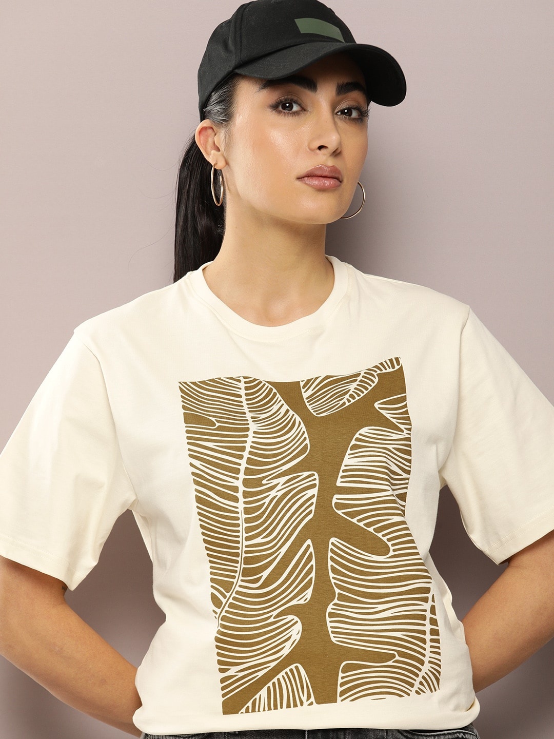 

DILLINGER Graphic Printed Oversized Pure Cotton T-shirt, Off white