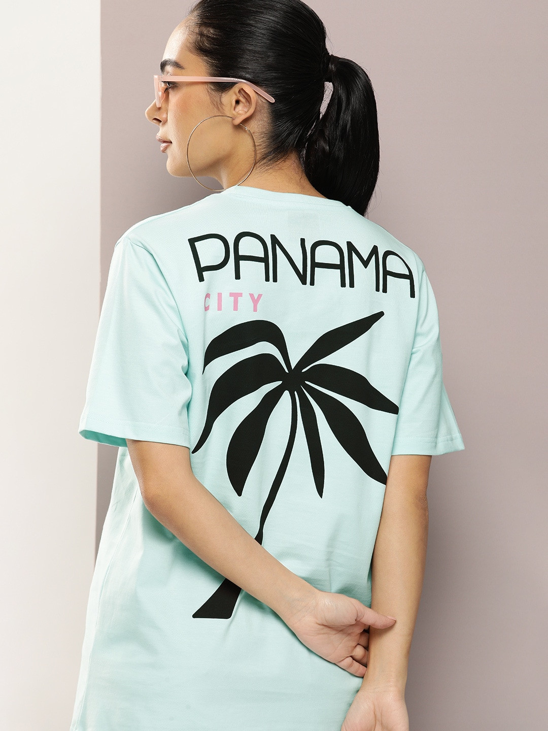 

DILLINGER Graphic Printed Oversized Pure Cotton T-Shirt, Blue