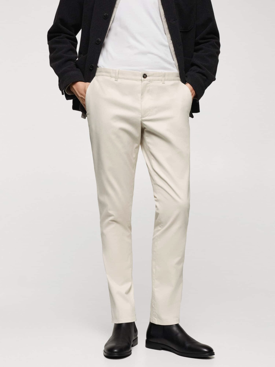 

MANGO MAN Slim Fit Chinos Trousers, Grey