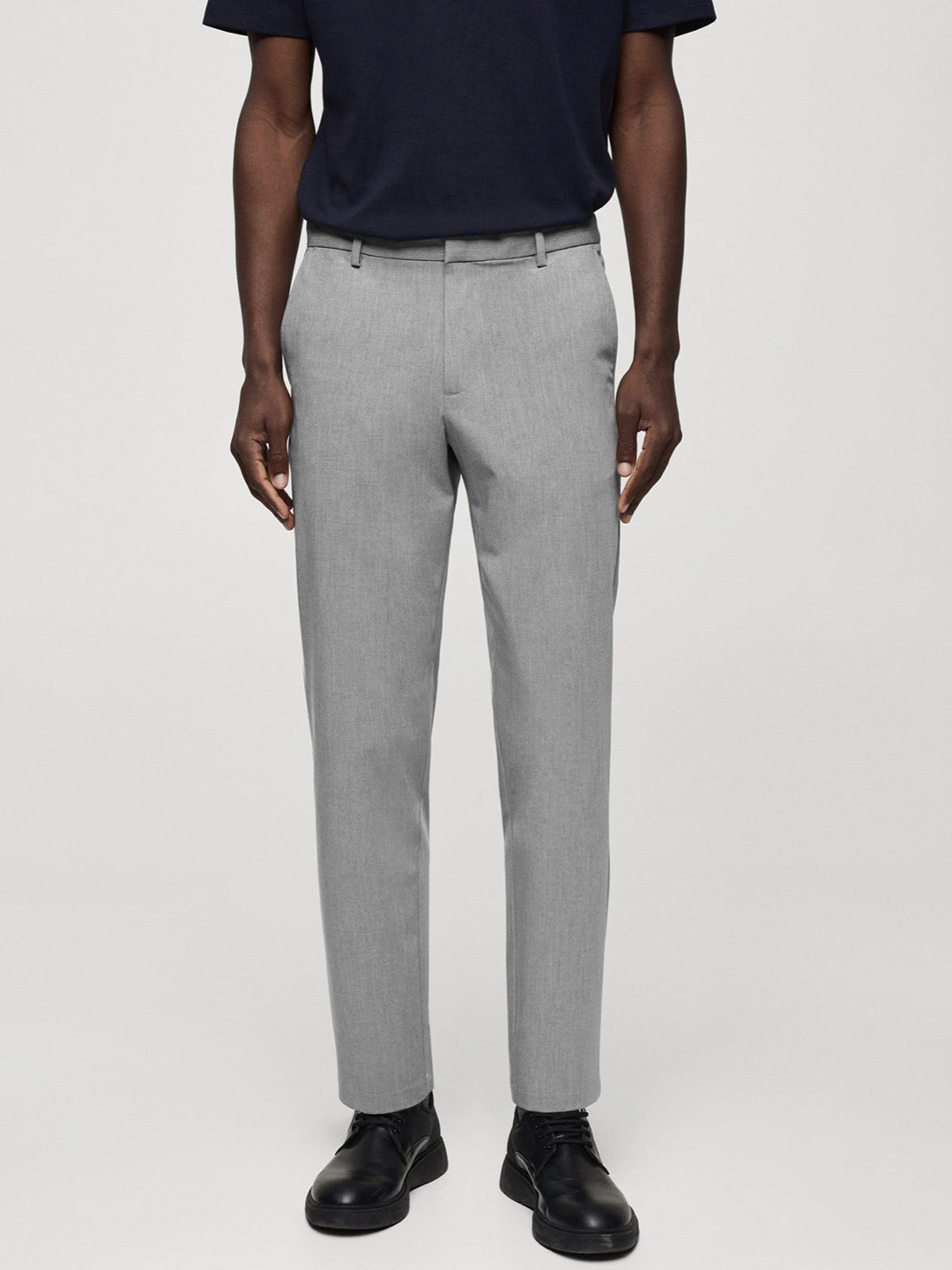 

MANGO MAN Slim Fit Smart Casual Trousers, Grey