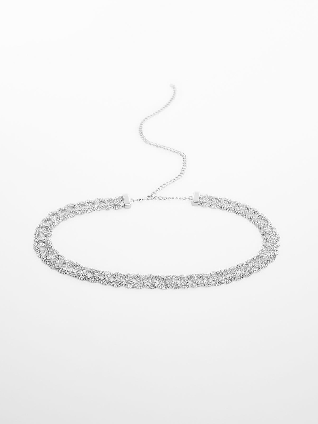 

MANGO Women Stone Embellished Belt, Silver