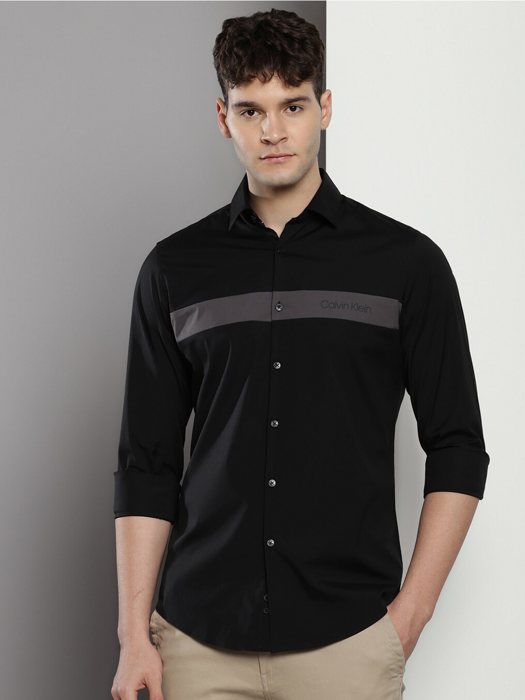 

Calvin Klein Slim Fit Casual Shirt, Black