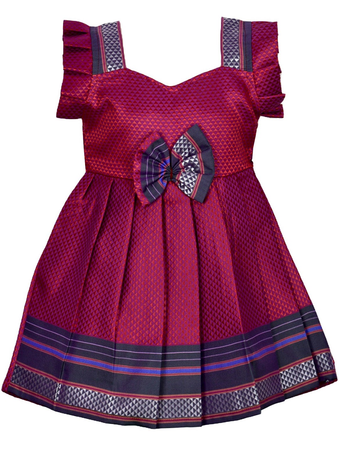 

AMIRTHA FASHION Girls Geometric Printed Fit & Flare Cotton Dress, Pink