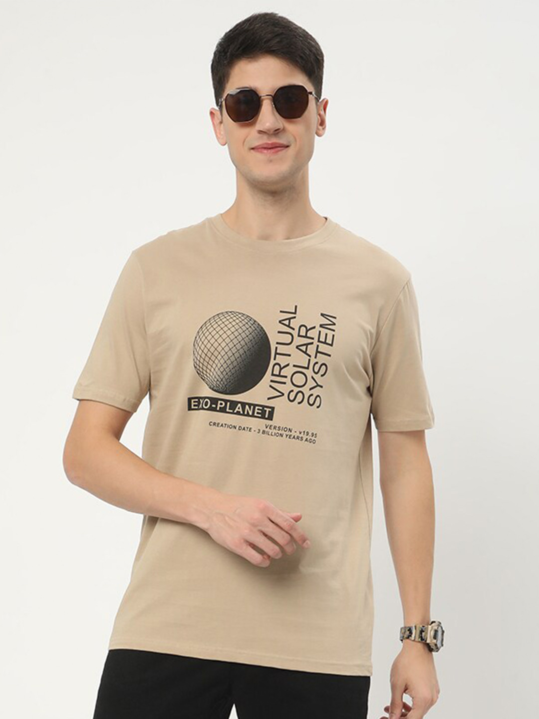 

R&B Men 3 Printed Applique T-shirt, Multi