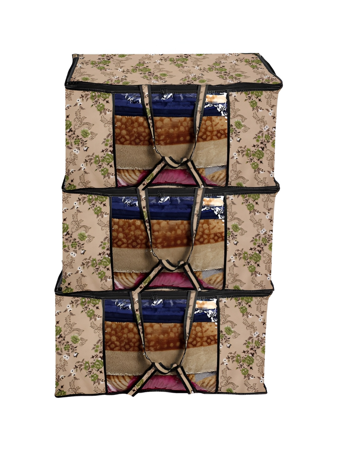 

Stylista Beige & Green 3 Pieces Floral Water Resistant Sweater Bags