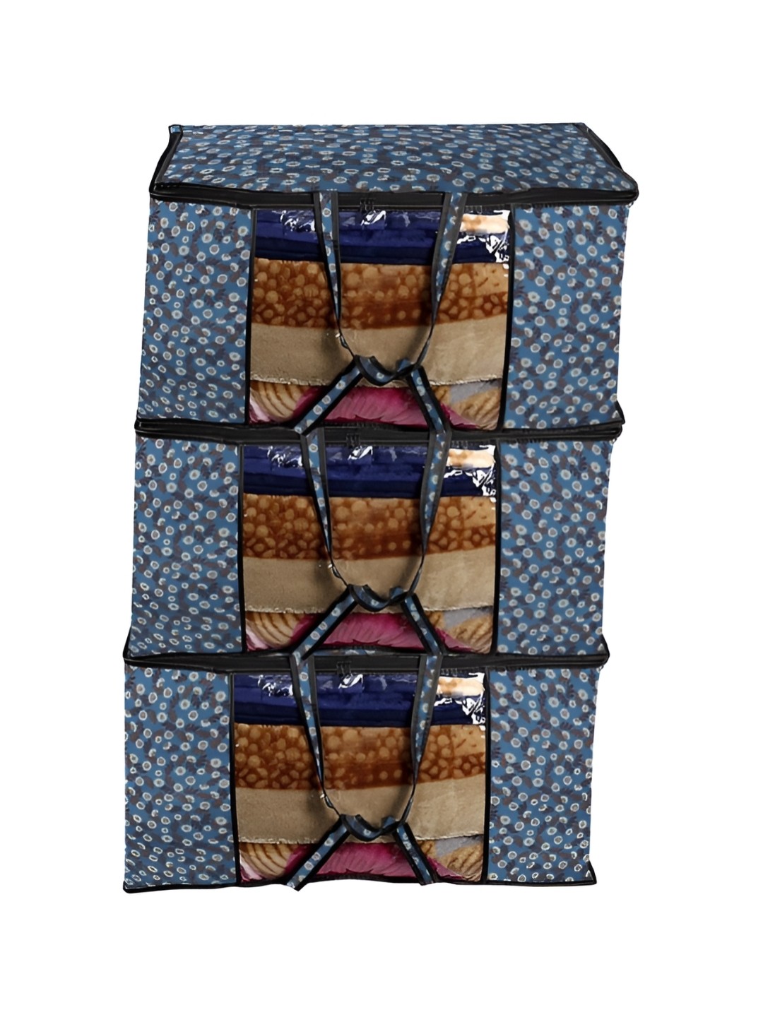 

Stylista Grey & Blue 3Pcs Printed Water Resistant Multi-Utility Organisers