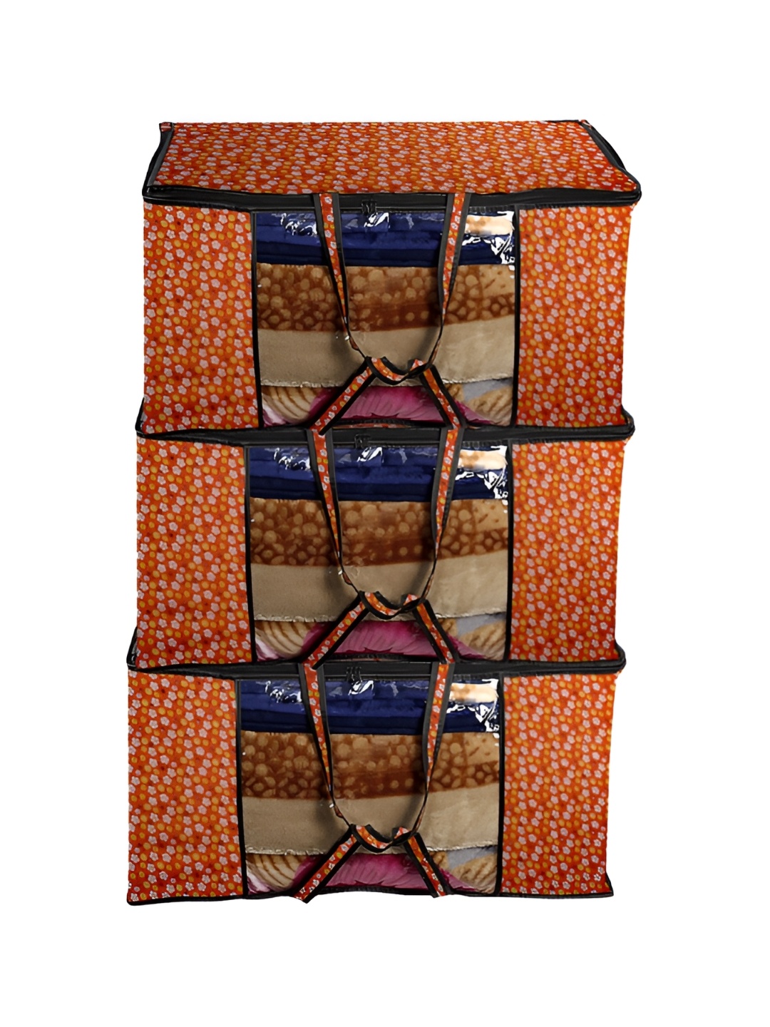 

Stylista Orange & White 3 Pieces Floral Water Resistant Sweater Bags