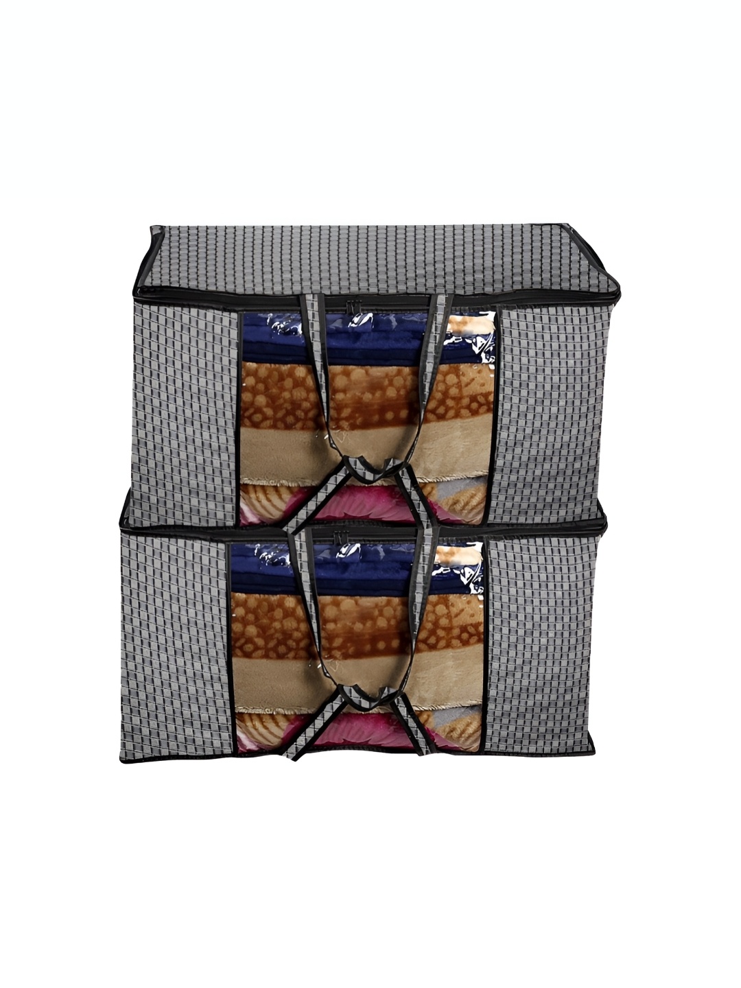 

Stylista Grey & Black 2Pcs Printed Water Resistant Multi-Utility Organisers